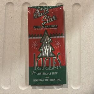 NWT- Vintage inspired silver Christmas tree tinsel 3 pack nostalgic 1970s